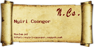 Nyiri Csongor névjegykártya